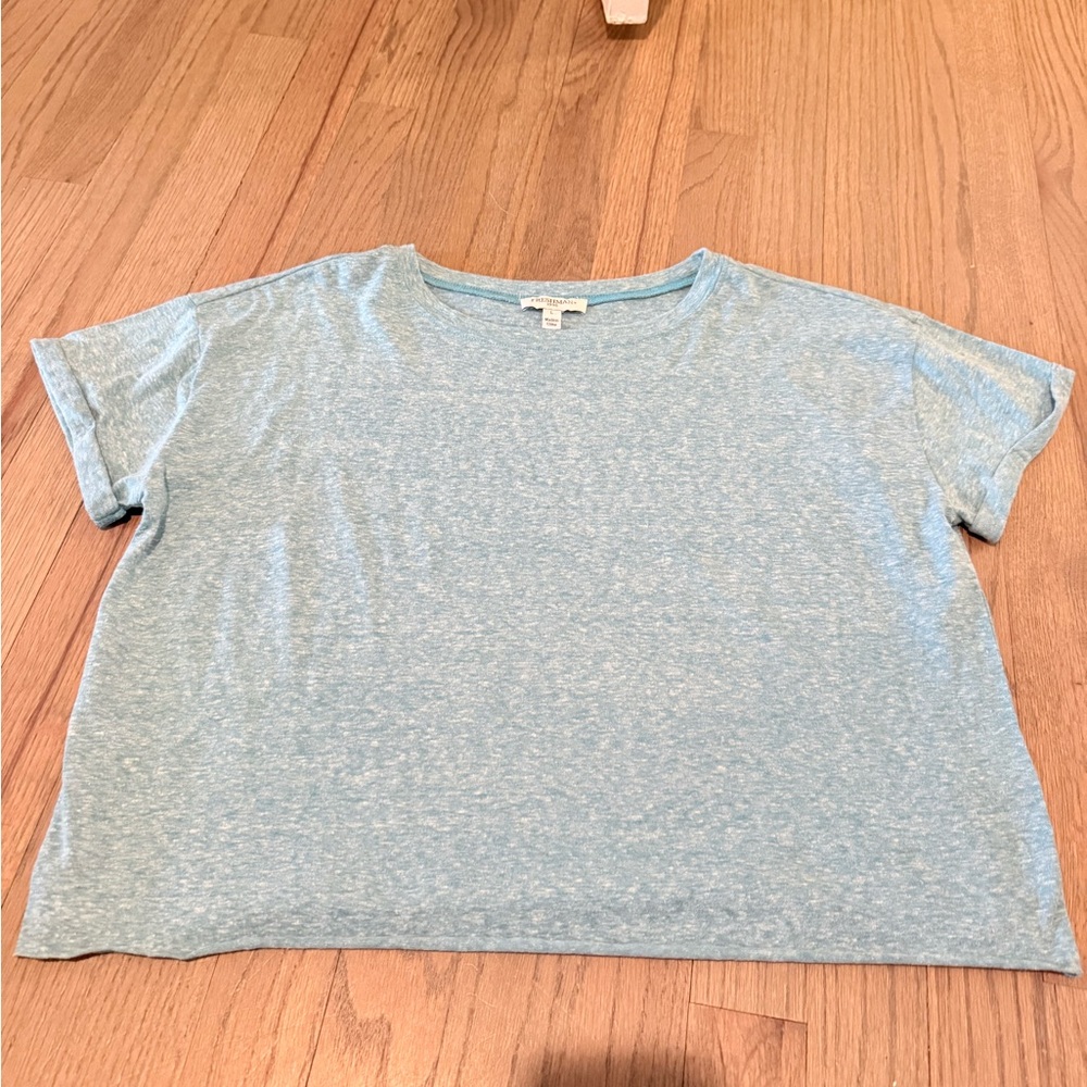 Light Blue Heather Short Sleeve Crop Tee